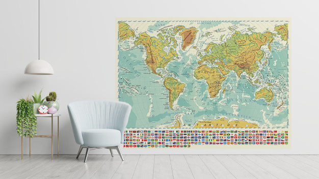 carta fisica del mondo